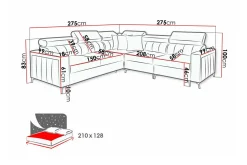 Galbally 4-sits Hörnbäddsoffa beige