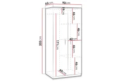 Garderob Julissa LED-belysning
