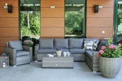 Geneva Soffbord och Loungebord Utomhus 105 cm Konstrotting Glas