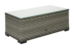 Geneva Soffbord och Loungebord Utomhus 105 cm Konstrotting Glas