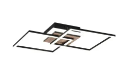 Giro LED Taklampa fyrkant mattsvart/ trä
