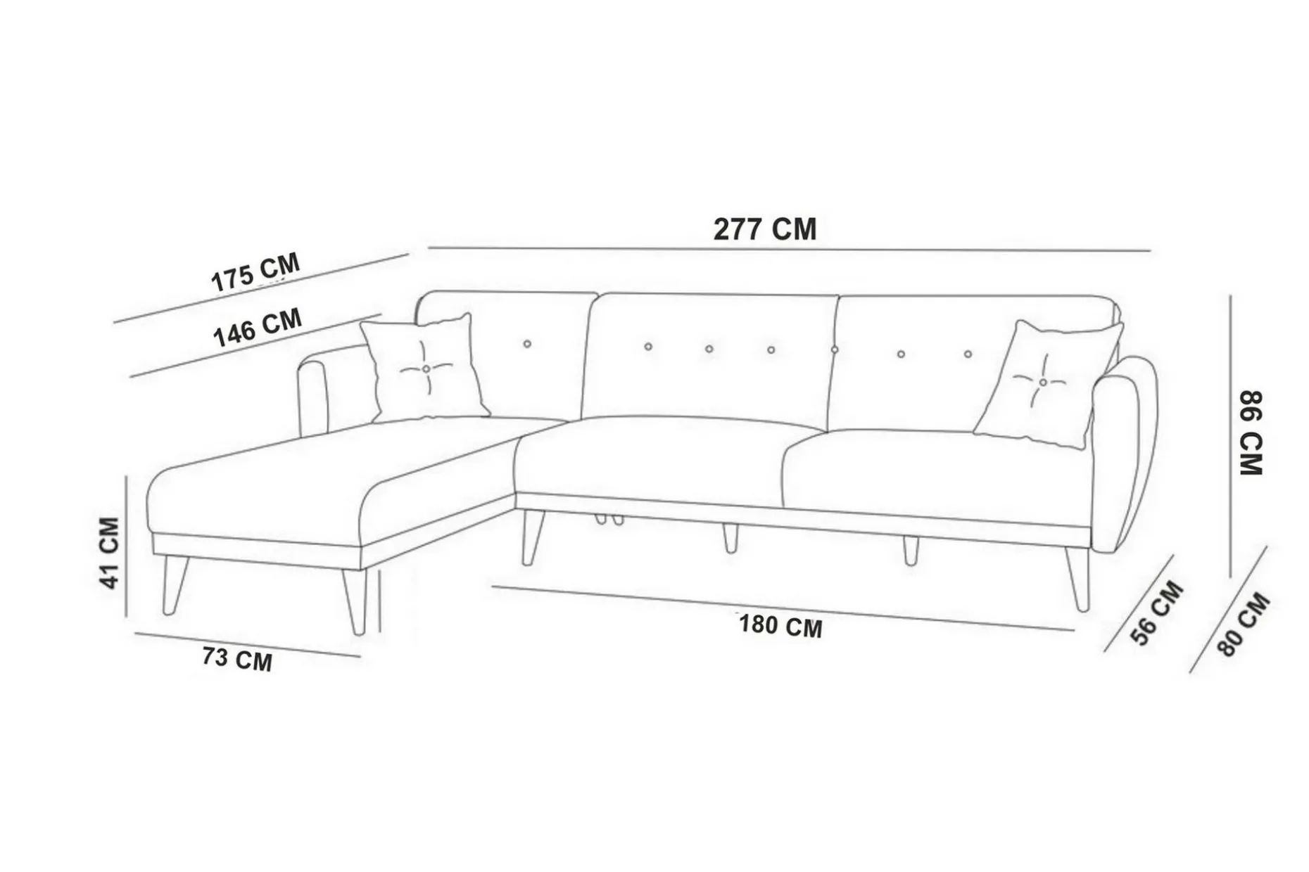 Gjoni Bäddsoffa med Divan Höger