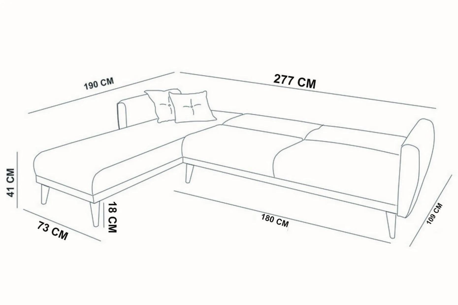 Gjoni Bäddsoffa med Divan Höger