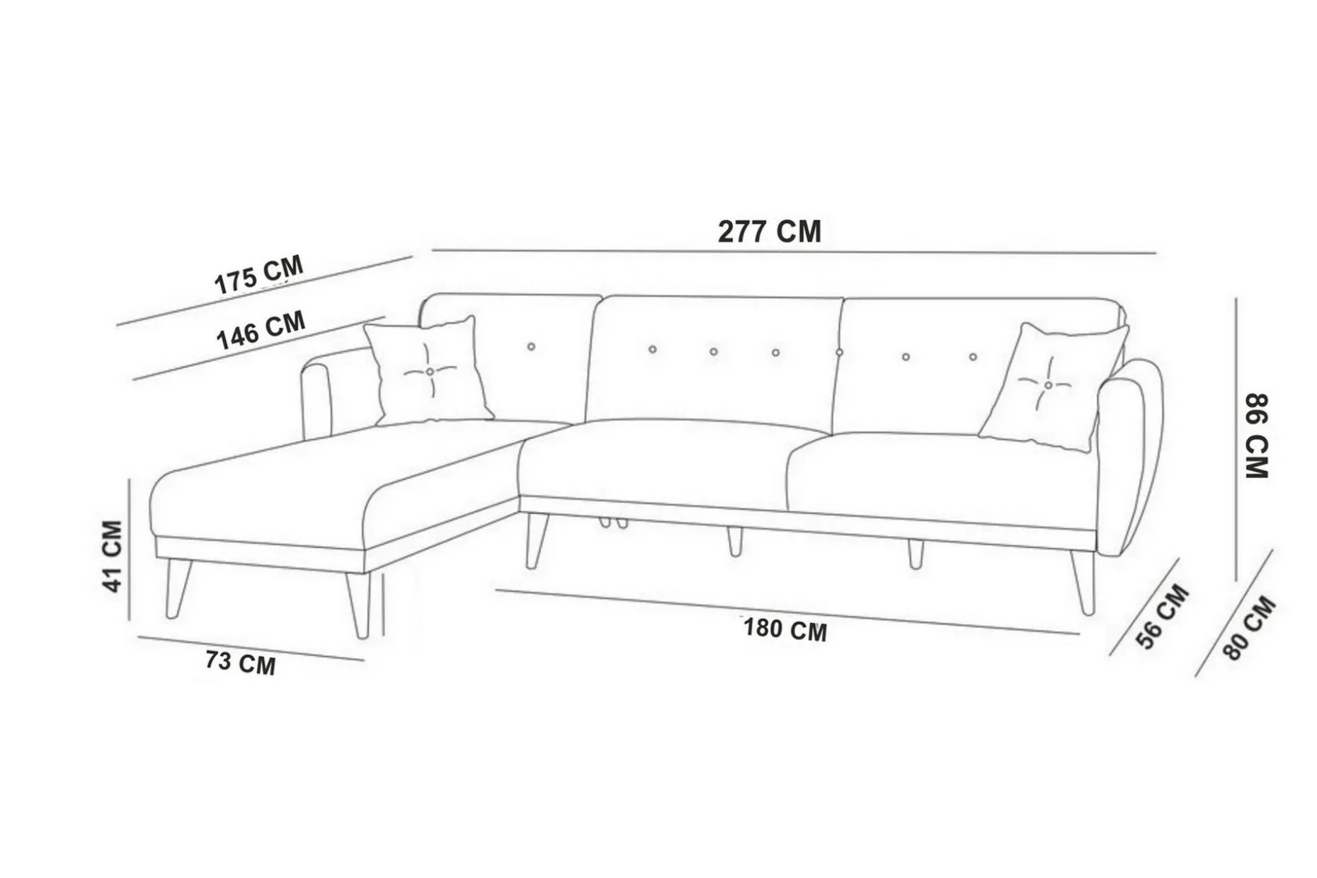 Gjoni Bäddsoffa med Divan Vänster