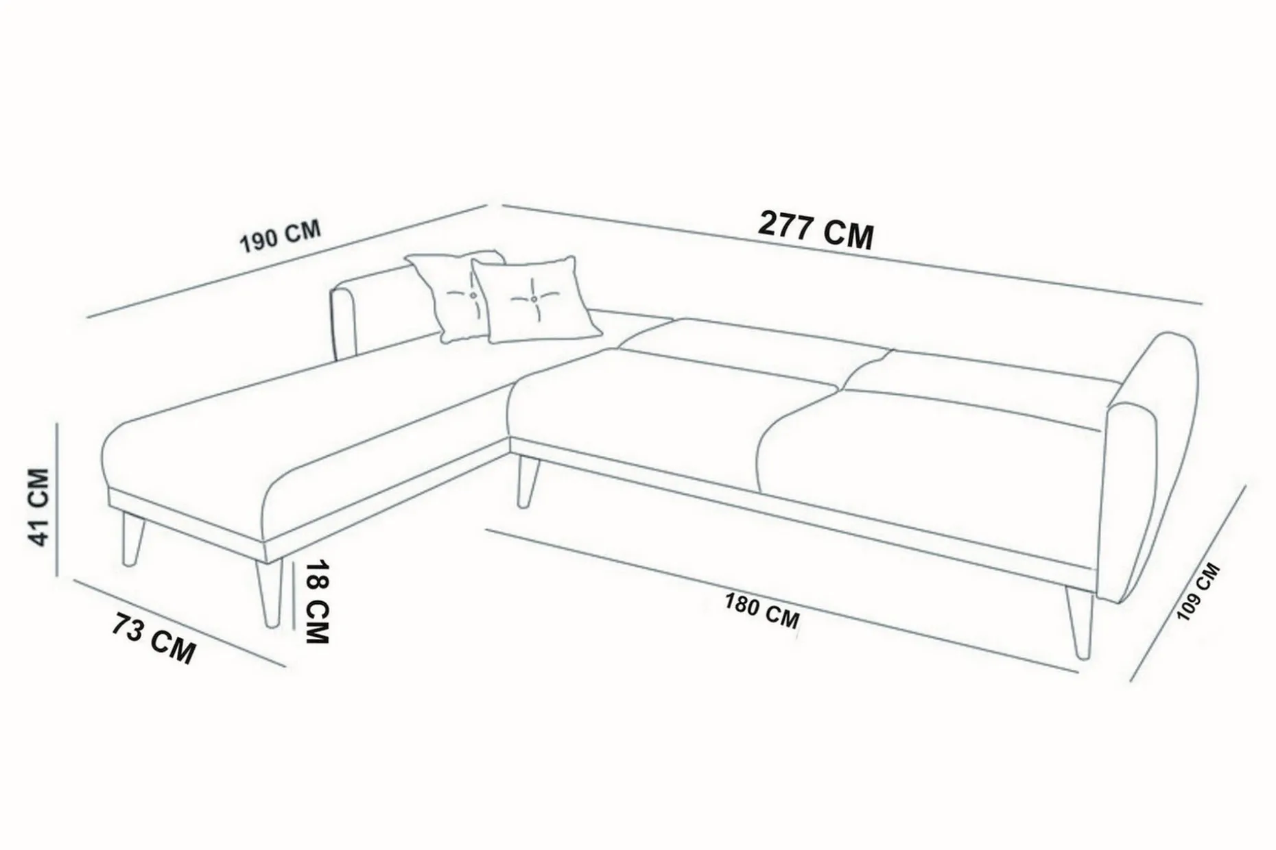 Gjoni Bäddsoffa med Divan Vänster