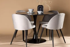 Glade Matgrupp 100 cm Rund med 4 Velvet stolar