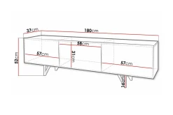 Glenndale Tv-skåp 180 cm Concept 55 White