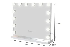 Glow Sminkspegel på fot 50 cm med LED Belysning/Lampor Hollywood spegel