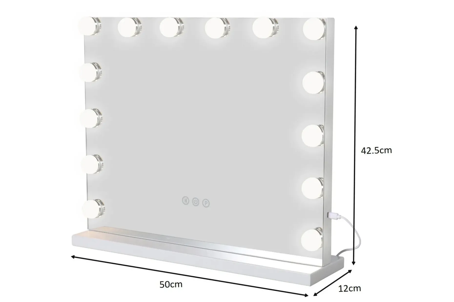 Glow Sminkspegel på fot 50 cm med LED Belysning/Lampor Hollywood spegel