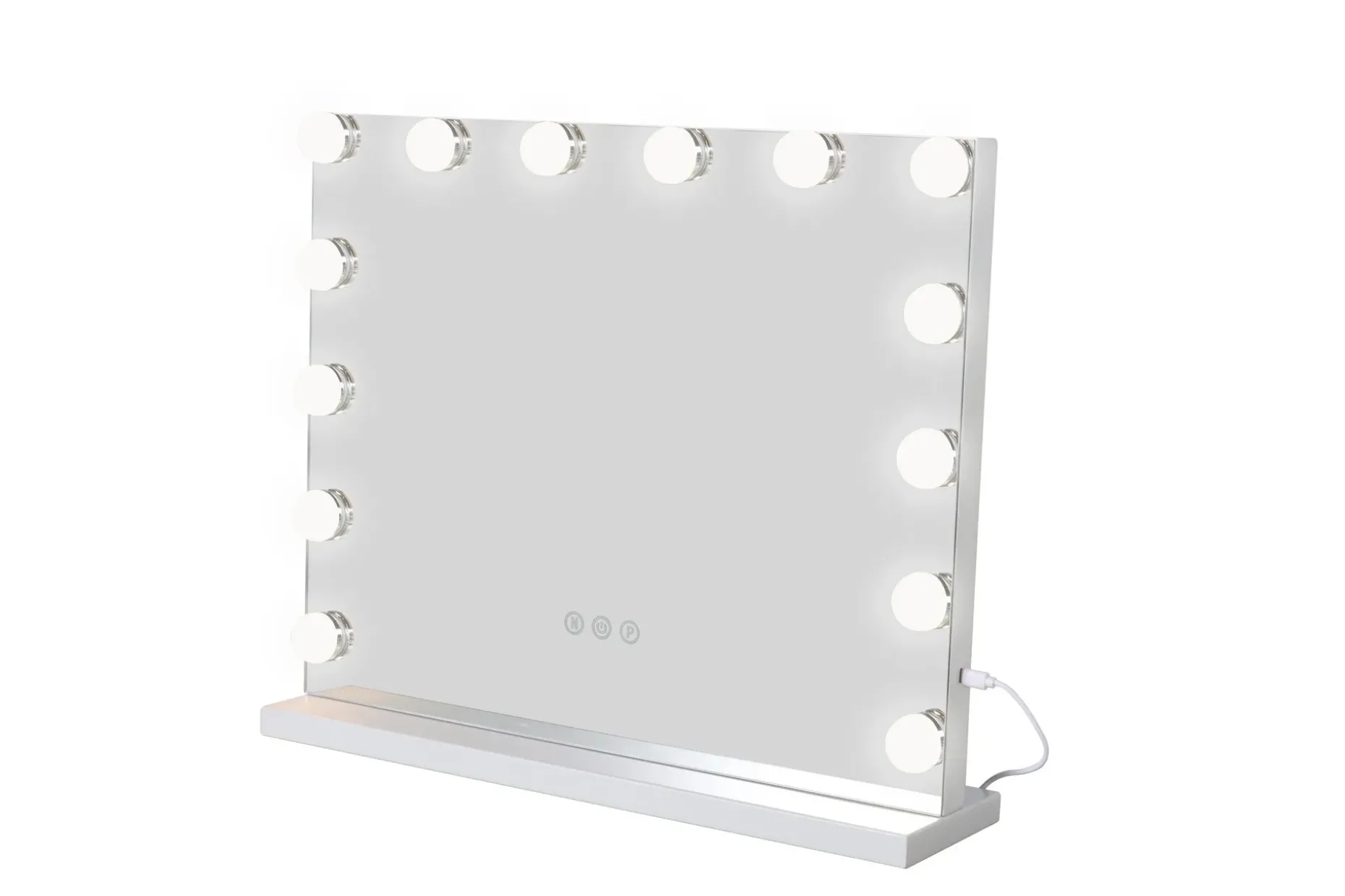 Glow Sminkspegel på fot 50 cm med LED Belysning/Lampor Hollywood spegel
