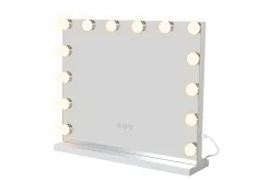 Glow Sminkspegel på fot 50 cm med LED Belysning/Lampor Hollywood spegel