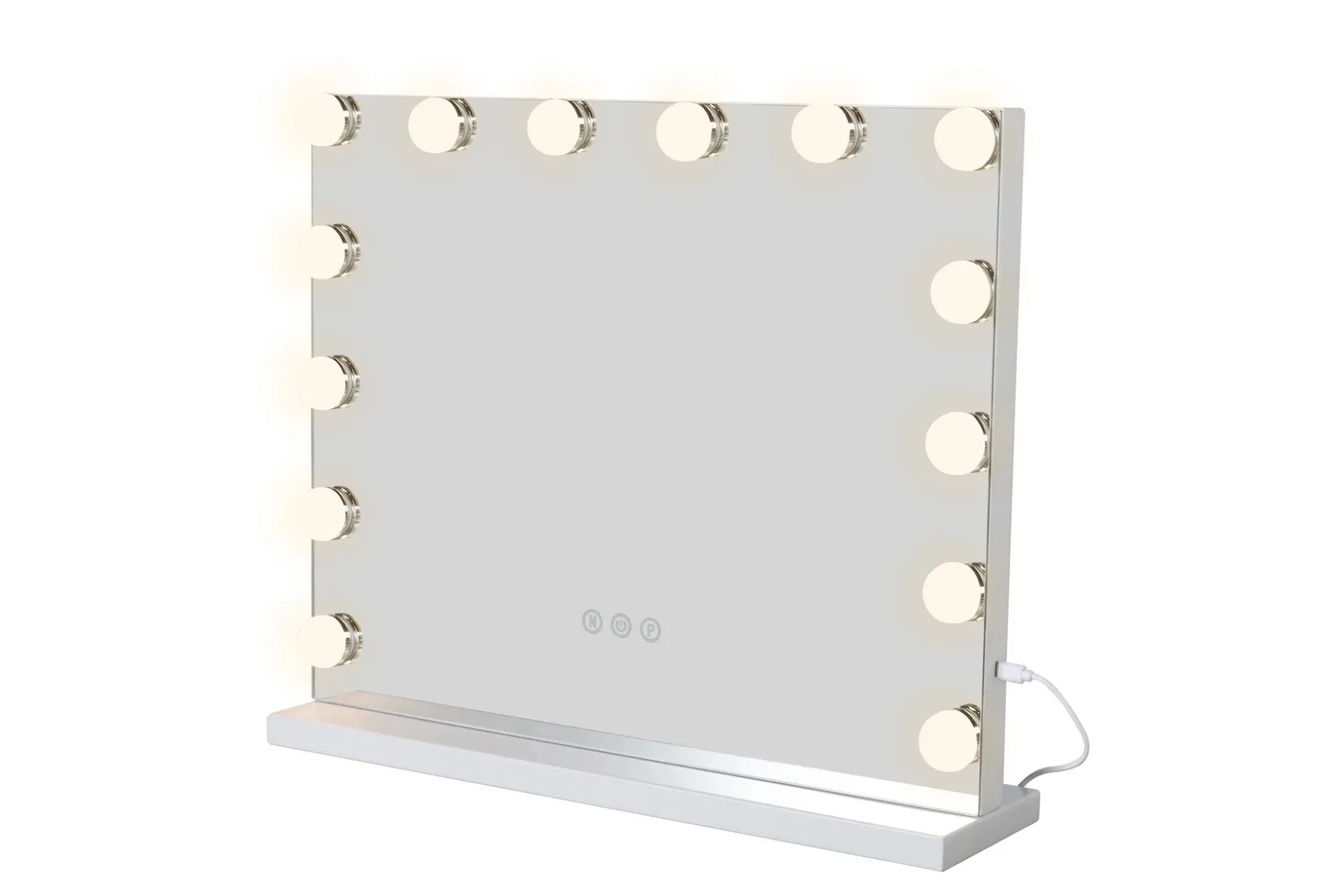 Glow Sminkspegel på fot 50 cm med LED Belysning/Lampor Hollywood spegel
