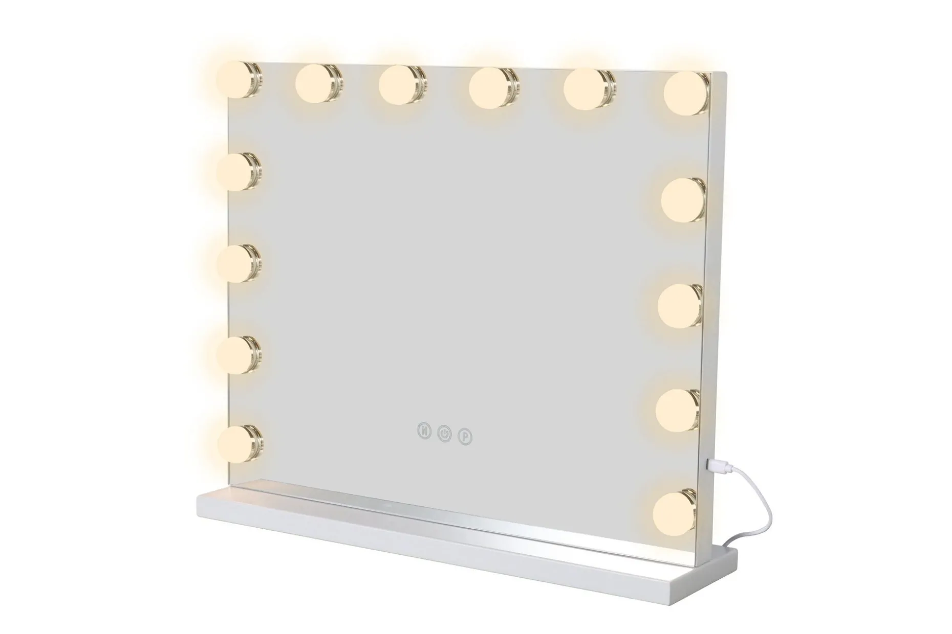 Glow Sminkspegel på fot 50 cm med LED Belysning/Lampor Hollywood spegel