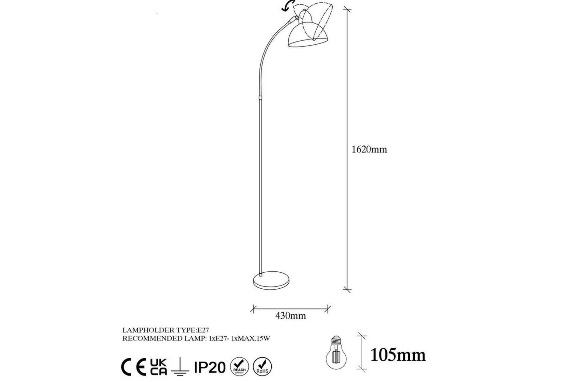 Golvlampa Masatsune Vintage