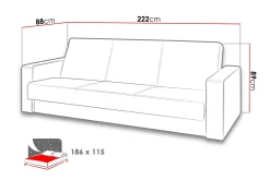 Gordia Bäddsoffa 222x88x89 cm