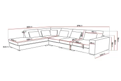 Grande 5-sits Soffa med Schäslong Vänster
