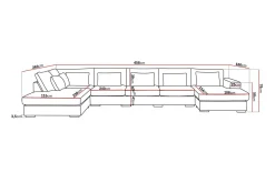 Grande 6-sits U-Soffa med Divan Höger