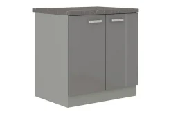 Grey Skåp med dörrar 80x60x82 cm