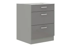 Grey Skåp med lådor 60x52x82 cm