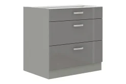 Grey Skåp med lådor 80x52x82 cm