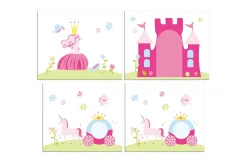 Halvhöjdssäng med gardin Pino Princess Vit, Vit, Med rutschkana, Prinsessa, 3