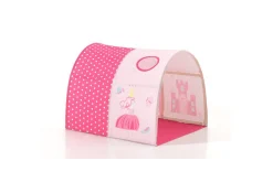 Halvhöjdssäng med gardin Pino Princess Vit, Vit, Med rutschkana, Prinsessa, 3