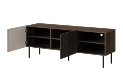Hammarstrand Ribbad TV Bänk mörk trä med förvaring - 42 cm djup 150 cm bred 58 cm hög