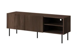 Hammarstrand Ribbad TV Bänk mörk trä med förvaring - 42 cm djup 150 cm bred 58 cm hög