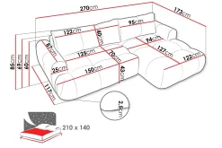 Handu Bäddsoffa med Divan 3-sits i Bouclé