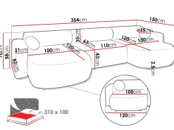 Hanish Bäddsoffa Dubbeldivan 5-sits