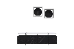 Hanley Tv-möbelset 160x35,6 cm Svart/Vit