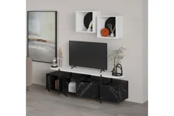 Hanley Tv-möbelset 160x35,6 cm Svart/Vit
