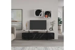 Hanley Tv-möbelset 160x35,6 cm Svart/Vit