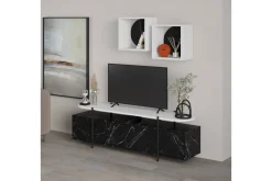 Hanley Tv-möbelset 160x35,6 cm Svart/Vit