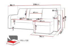 Hardev Bäddsoffa med Divan 3-sits