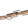 Harper LED Plafond 115 cm mattsvart/ trä