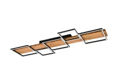 Harper LED Plafond 115 cm mattsvart/ trä