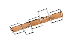 Harper LED Plafond 115 cm mattsvart/ trä