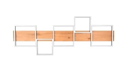 Harper LED Plafond 115 cm mattsvart/ trä