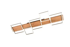 Harper LED Plafond 115 cm mattsvart/ trä