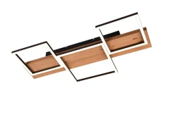 Harper LED Plafond 65 cm mattsvart/ trä