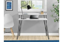 Haven Skrivbord 114 cm med Förvaring Hylla Vit/Svart