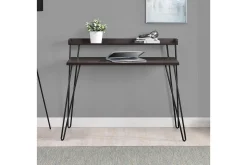 Haven Skrivbord 114 cm med Förvaring Hylla Espresso/Svart