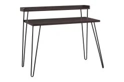 Haven Skrivbord 114 cm med Förvaring Hylla Espresso/Svart