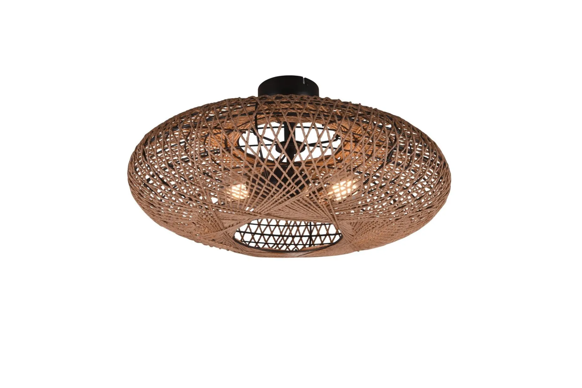 Hedda Plafond 2L E27 mattsvart/ sisal