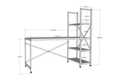 Hejde Skrivbord 160 cm med Förvaring Hyllor