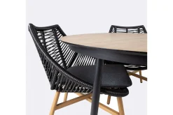 Helsinki Matgrupp Utomhus 120 cm Rund + 4 Utestolar m Dyna