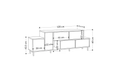 Hermes Tv-bänk 171,2x35,6 cm Brun/Svart