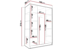 Herrljunga Garderob 150 cm