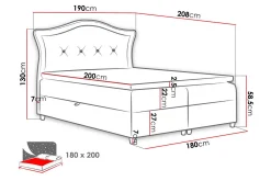 Hestra Kontinentalsäng 180x200 cm LED-belysning
